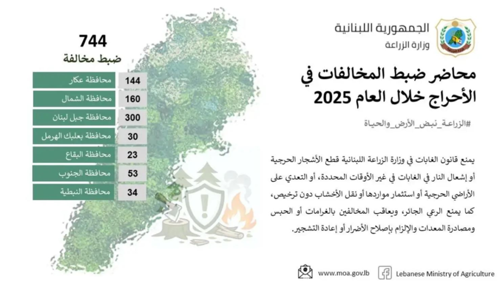 744 مخالفة خلال الـ2025 في الأحراج!